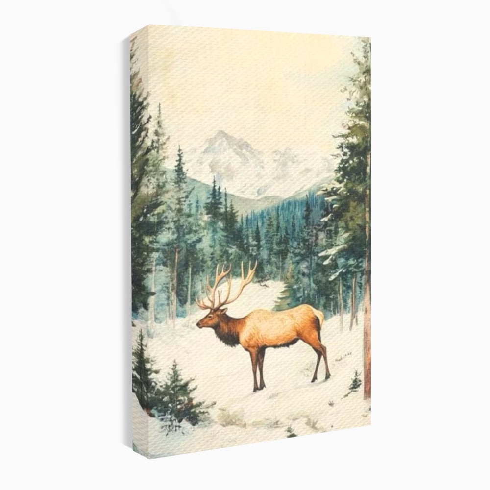 Tablou canvas cu tablou canvas cu cerb in zapada, fara rama, pe sasiu de lemn